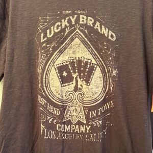 Lucky Brand Men's Dark Grey Graphic Tee